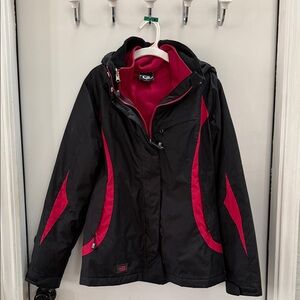 Women's Black and Red Ski Jacket